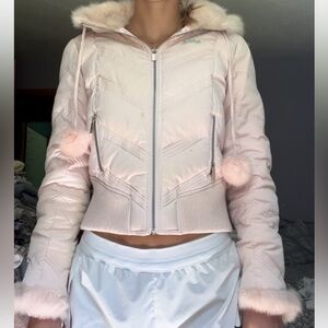 Bebe sport jacket pink like new super soft and warm